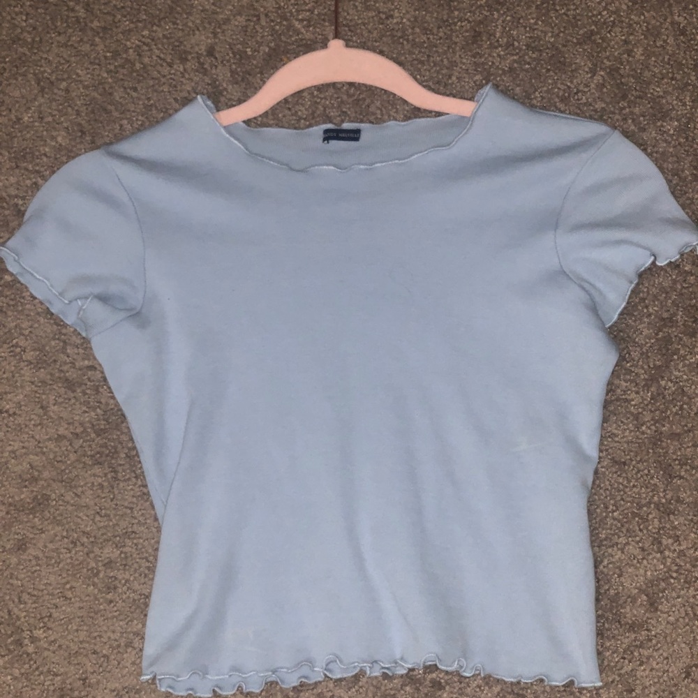 Baby blue short sleeve-crop top